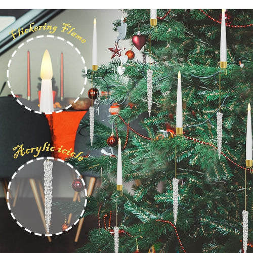 LED Candle Christmas Tree Ornament Set - detail view 2