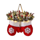 Lighted Christmas Mitten Wreath - detail view 6