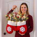 Lighted Christmas Mitten Wreath - detail view 7