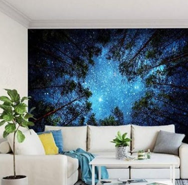 Starry Forest Polyester Tapestry - detail view 2