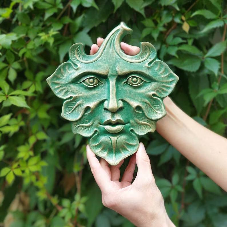 Leaf Face Wall Sculpture - detail view 3
