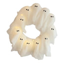 Lighted Halloween Ghost Wreath