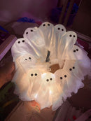 Lighted Halloween Ghost Wreath - detail view 8