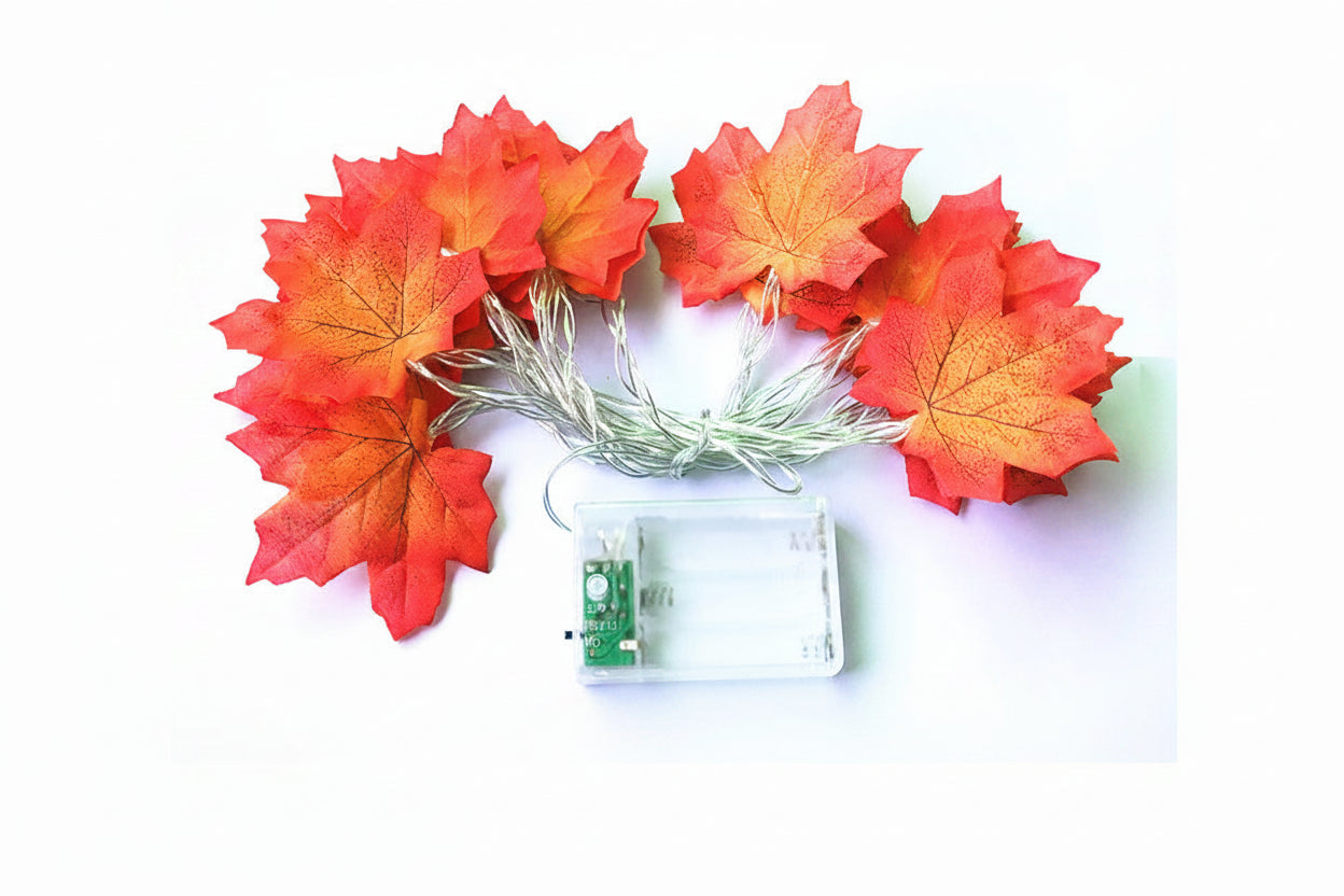 Halloween Pumpkin & Maple Leaf String Lights - detail view 4