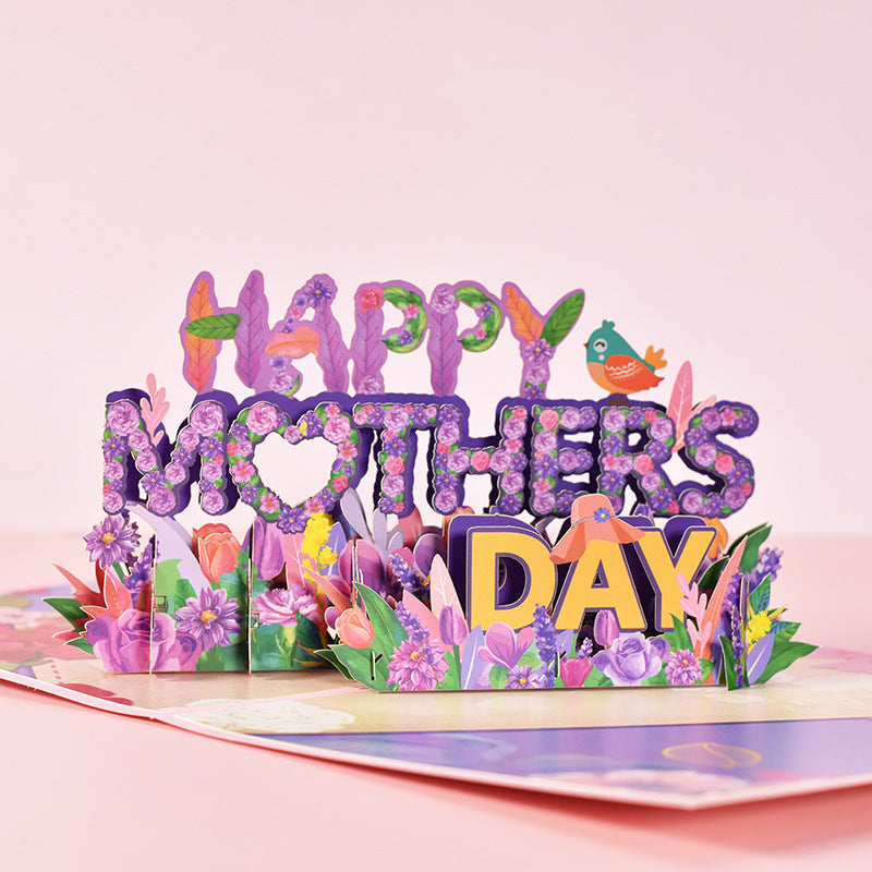 Mother's Day 3D Pop-Up Floral Card - detail view 3