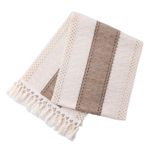 Knotted Tassel Cotton-Linen Table Runner
