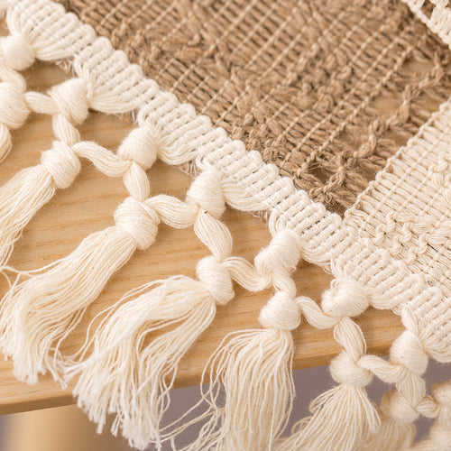 Knotted Tassel Cotton-Linen Table Runner - detail view 4