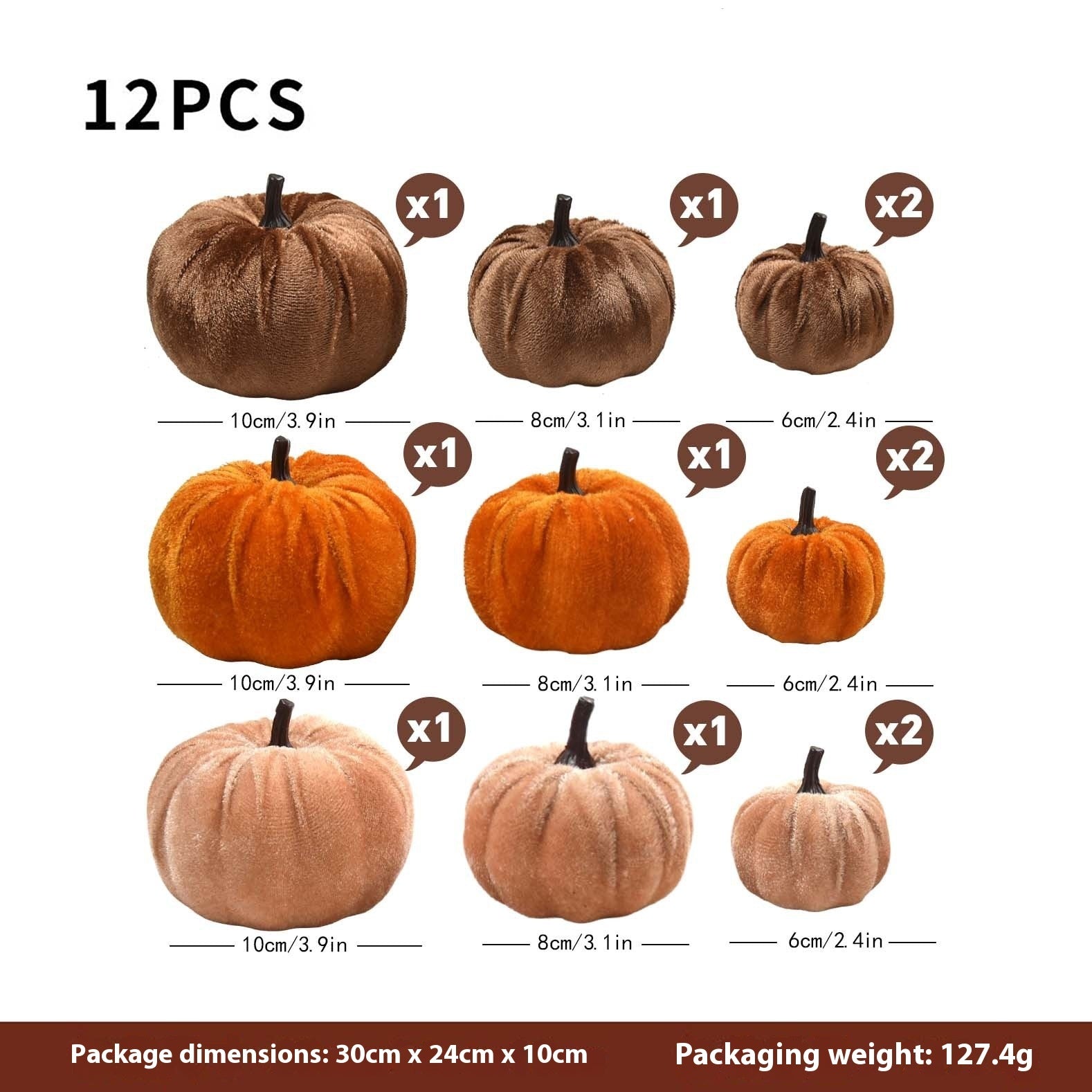 Fall Fabric Pumpkin Set - detail view 3
