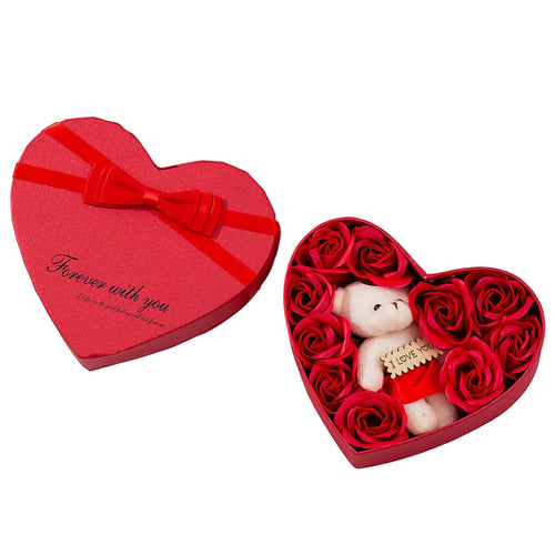 Heart-Shaped Rose Soap Gift Box