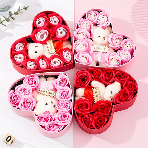 Heart-Shaped Rose Soap Gift Box - detail view 2