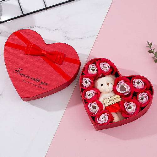 Heart-Shaped Rose Soap Gift Box - detail view 4