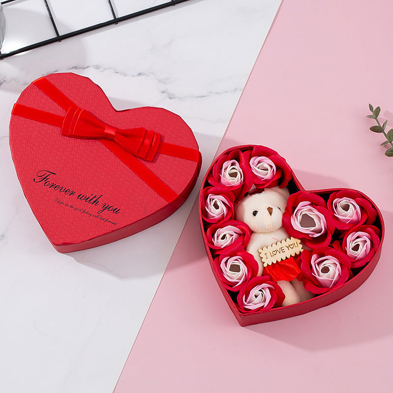 Heart-Shaped Rose Soap Gift Box - detail view 4