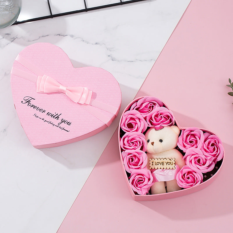 Heart-Shaped Rose Soap Gift Box - detail view 5